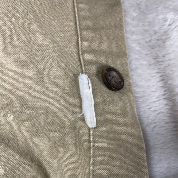 Woolrich Men's Shirt Large Long-Sleeve Button-Up Khaki With Dual Flap Pockets - Picture 10 of 12